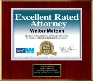 Walter Metzen has an Excellent rating by AVVO